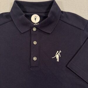 NWT Toes on the Nose Mens Puff M8 Polo Shirt Navy Blue Surfer Logo Size S‎